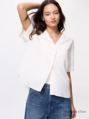 Linen Blend Open Collar Shirt - Image 4