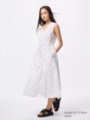 Cotton Gathered Dress | Printed