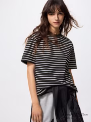 AIRism Cotton T-Shirt | Striped - Image 2