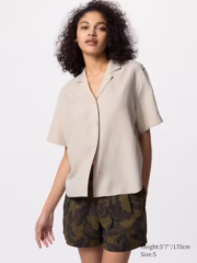 Linen Blend Open Collar Shirt - Image 2