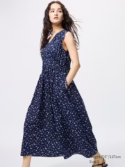 Cotton Gathered Dress | Printed - Image 2